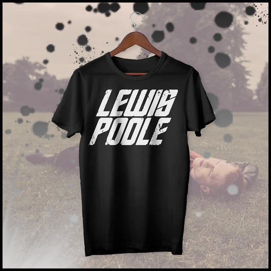 Black (White Logo) Lewis Poole T-Shirt - Short-Sleeve Unisex